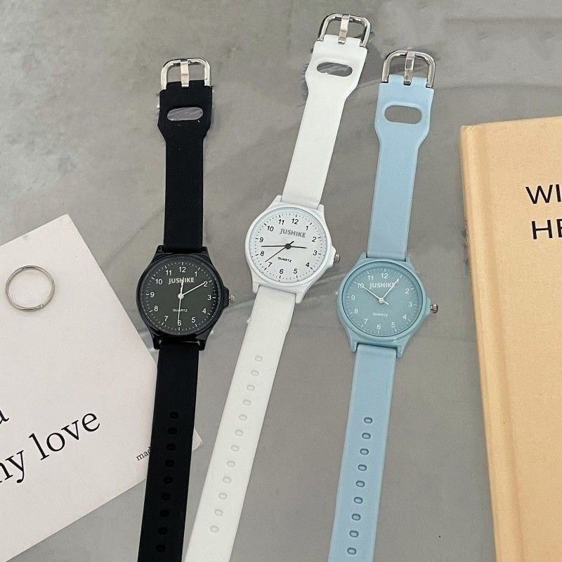 Fashion Silicone Strap Wristwatch Multi-color Student Quartz Watch Casual Adjustable Quartz Clock
