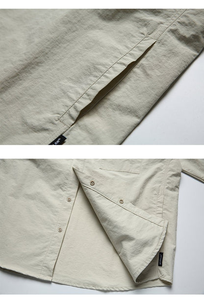 Men Outdoor Waterproof Quick Dry Lightweight Tack Techwear Cargo Shirts Man Streetwear Loose Casual Long Sleeve Oversize Shirt