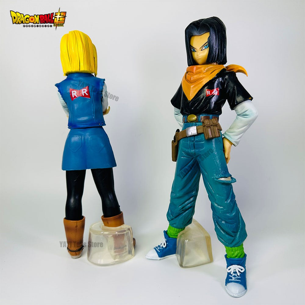 25CM Anime Dragon Ball Z Android 17 18 Figure Android 18 PVC Action Figures Collection Model Toys for Children Christmas Gifts