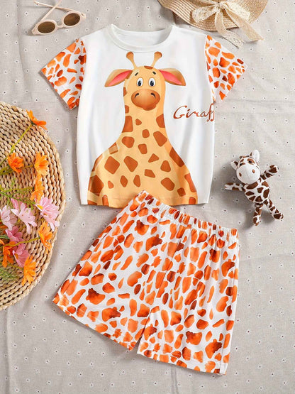 Summer Sets Children's Clothing Girl Kids Toddler Clothes Cute 3D Tie-Dye Print T-Shirt Top Shorts 2PCS Baby Kids Tracksuit Sets
