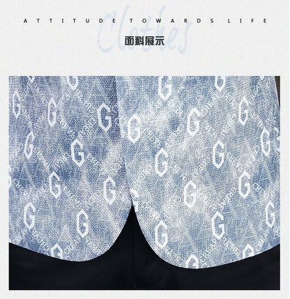 New Floral Pattern Autumn Winter Men's Suit Slim Fit Youth Formal Single Blazer Jacket