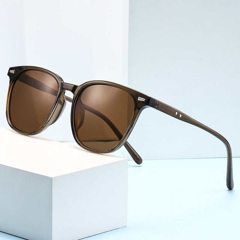 2025 New Ultra Light Square Black Face Enhancing Sunglasses With Trendy Natural Color And Uv Resistant  Sunglasses 3069