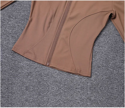 Women Long Sleeve Sport Jacket Spring Summer Gym Workout Coat Yoga Running Sports Cycling Top Casual Zipper Outfit Clothes Chic