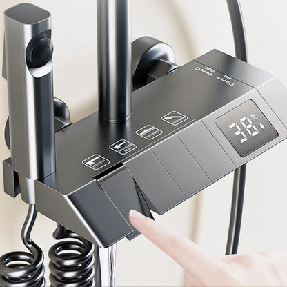 Bathroom Shower Set with LED Display Piano Keys Bath Shower Rain Shower Complete Bathroom Accessories