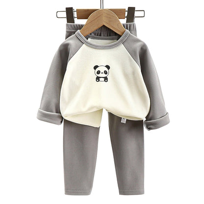 High Quality Boys and Girls Warm Pajama Sets for Autumn Soft and Cozy Fleece Lined Sleepwear Perfect for Comfortable Night Sleep