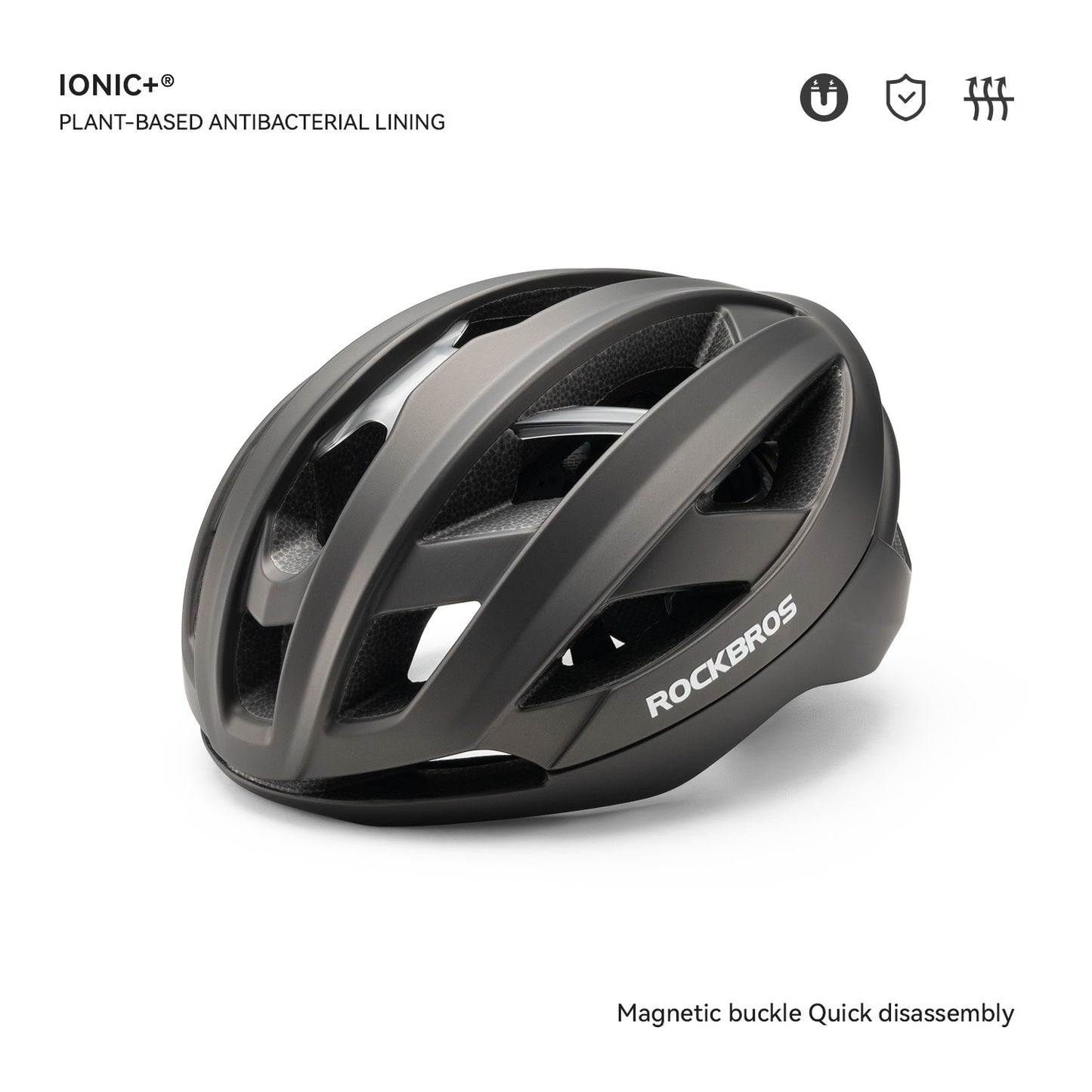 Capacete de Ciclismo ROCKBROS Leve Respirável Antibacteriano Integrado Ajustável com Fivela Magnética Capacete de Segurança