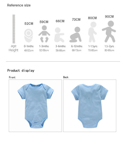 Newborn Baby White Short Sleeve Romper Print Outfit Infant Bodysuit Clothes Gift Customized Your Design Idea Cool DIY Or Logo