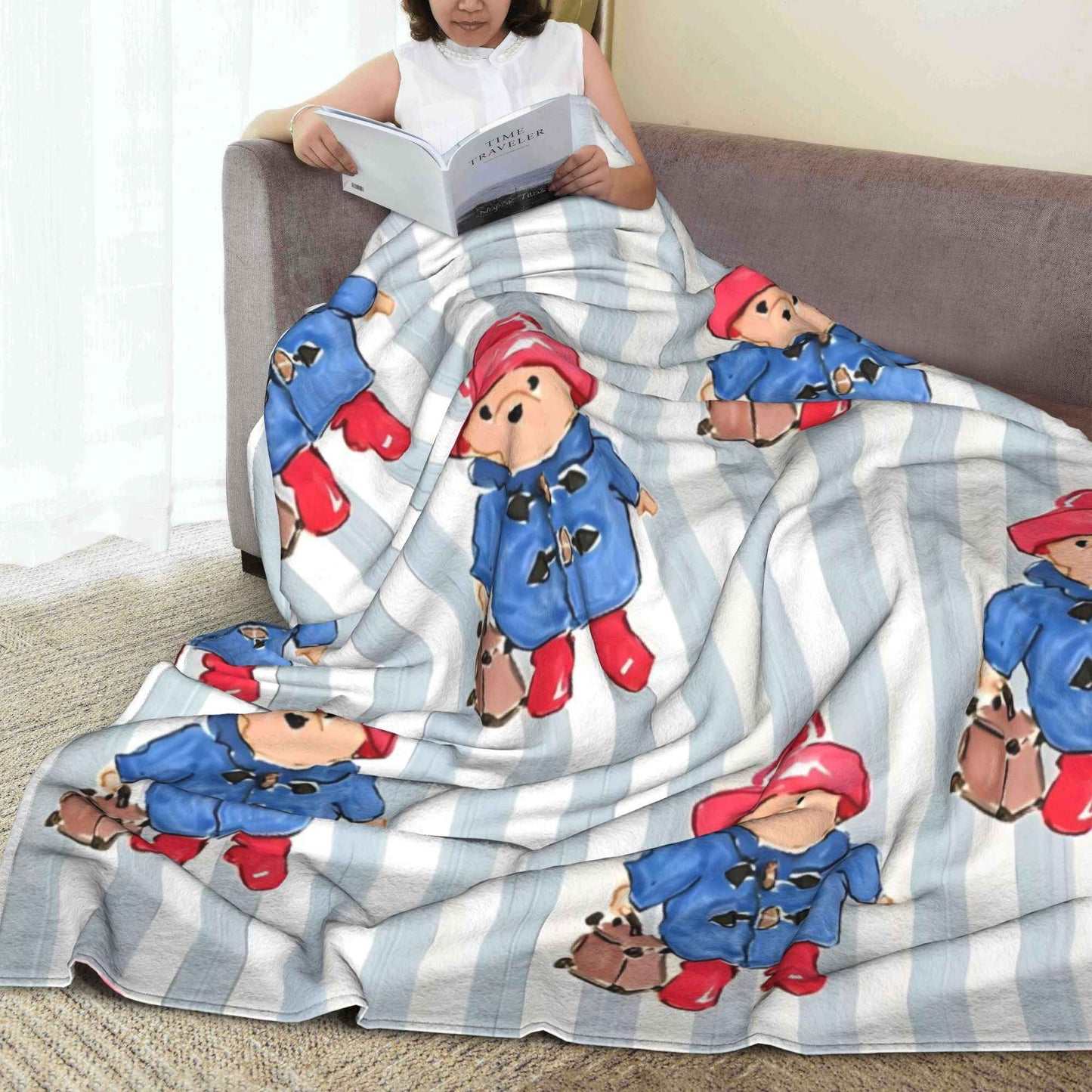 Urso Paddington (manta de pelúcia infantil, edredom de flanela, mantas para sala de estar, design macio e quente, colcha de qualidade, presente de aniversário