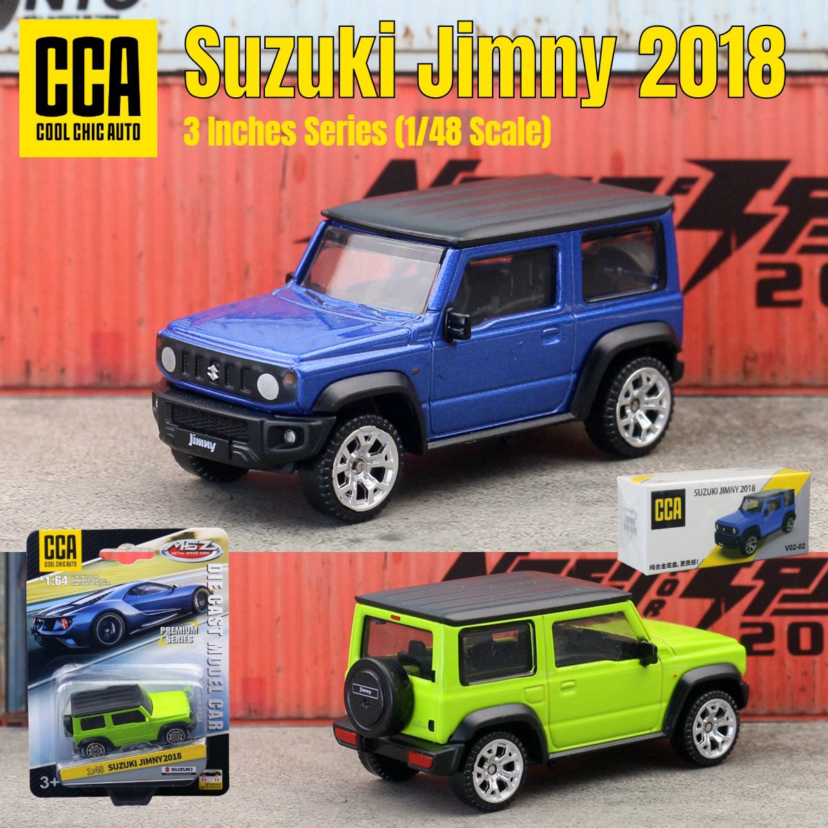 1/48 Suzuki Jimny Carro de Brinquedo Modelo CCA MSZ 1:64 Veículo Diecast Miniatura Rodas Livres Coleção Adequado para Hot Wheels Presente Criança