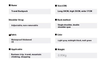 55L Large Capacity Travel Bag For Men 15.6 Inch Laptop Suitcase Backpack Multi-function Waterproof Backpack Outdoor Camping Bags