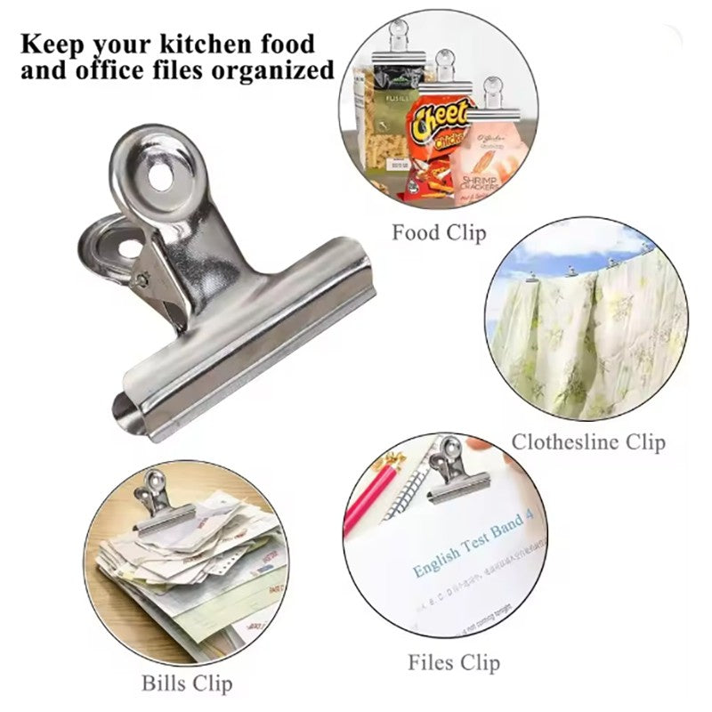 6pcs Stainless Steel Multifunctional Metal Binders Paper Binders Strong Binders School Office Home Stationery Supplies