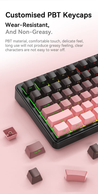 Teclado Mecânico Attack Shark X85 Bluetooth, RGB, Tri-modo 2.4G, Botões de metal, Hot-swap de todas as teclas, compatível com Win&Mac