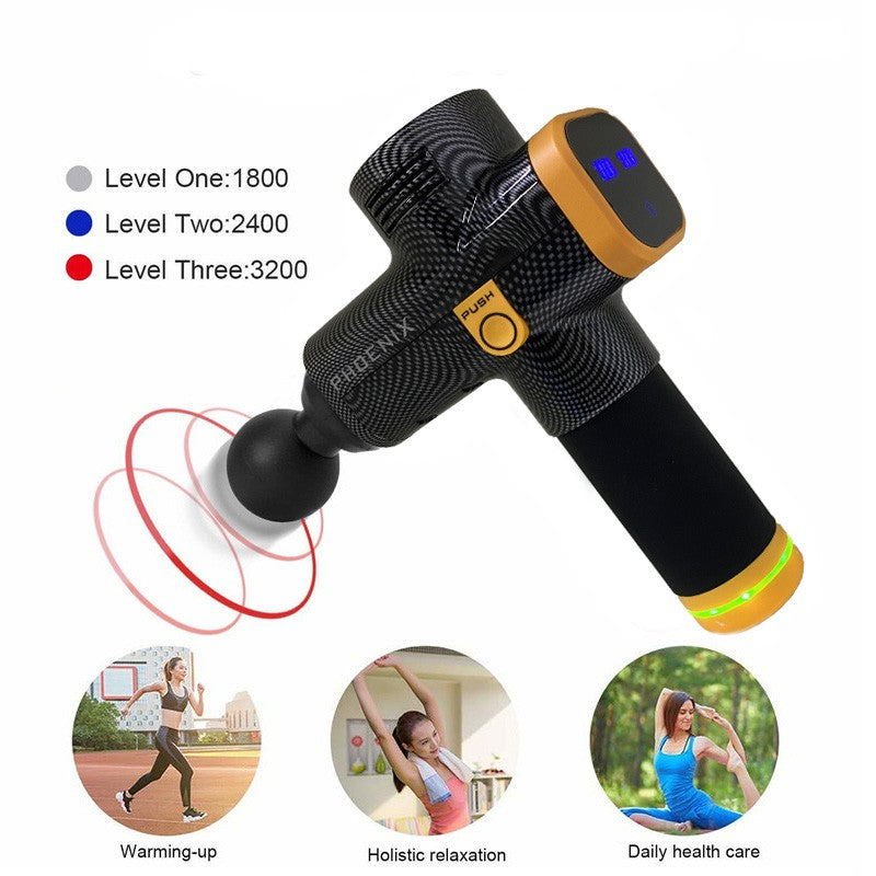 Phoenix A2 Massage Gun Relaxamento Muscular Massageador de Tecido Profundo Vibrador Dinâmico Costas Portátil de Mão Display Pistola de Fáscia Massagem