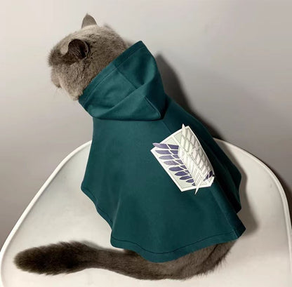 Dog Cloak Cat Cloak Anime Halloween Attack Titaner Pet Cape Shingeki No Kyojin Survey Cosplay Costume Photograph Prop Gifts