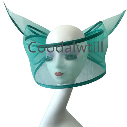 Fascinator de Véu Branco Elegante Chapéu Feminino para Kentucky Derby Evento de Corrida Adorno de Cabeça de Moda Boné de Rede Chapeau para Eventos Femininos