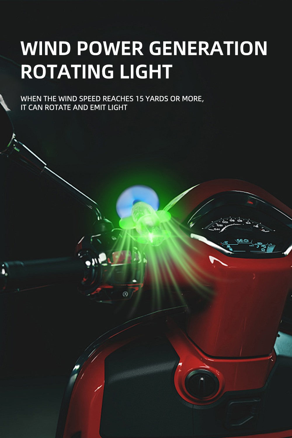 1x Mini Luzes Estroboscópicas para Aeronaves, Luz de Advertência de Posição em LED com Energia Eólica, Efeito Piscante, Acessórios para Carro, Moto, Bicicleta, Condução Segura
