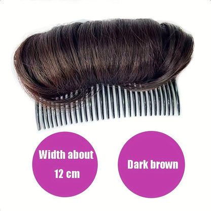 Franja Invisível de Cabelo Sintético, Almofada de Cabelo Liso Alto para Pentear para Cima, Acessórios de Cabelo Falso, Extensão de Cabelo Natural para Peruca Feminina