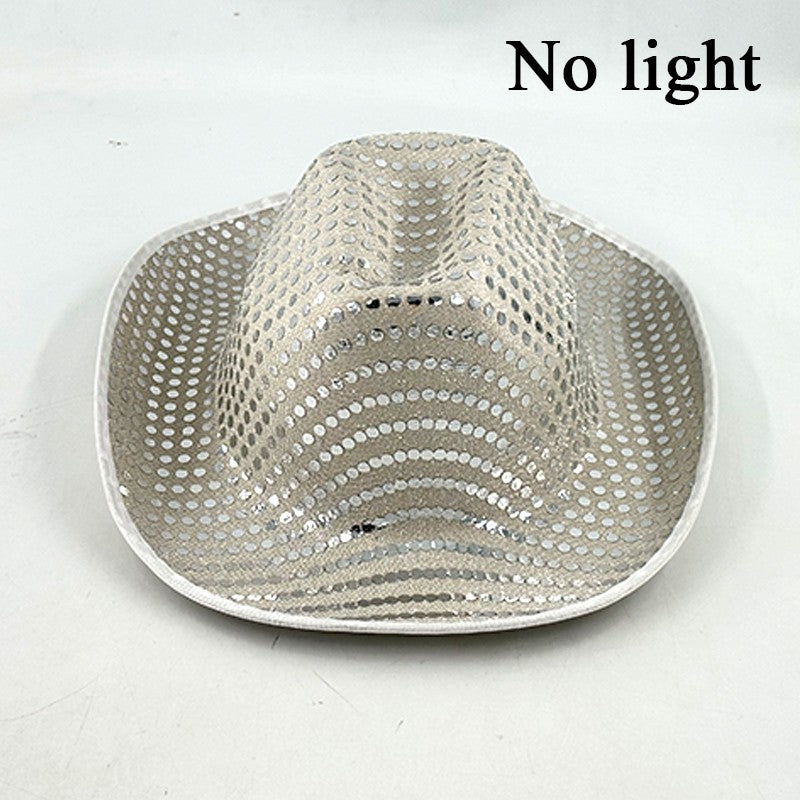 Chapéu de Cowboy LED Sem Fio, Chapéu de Cowboy Luminoso, Chapéu de Cowgirl Rosa para Discoteca, Noivas, Acessórios para Shows, Boates e Festas a Fantasia