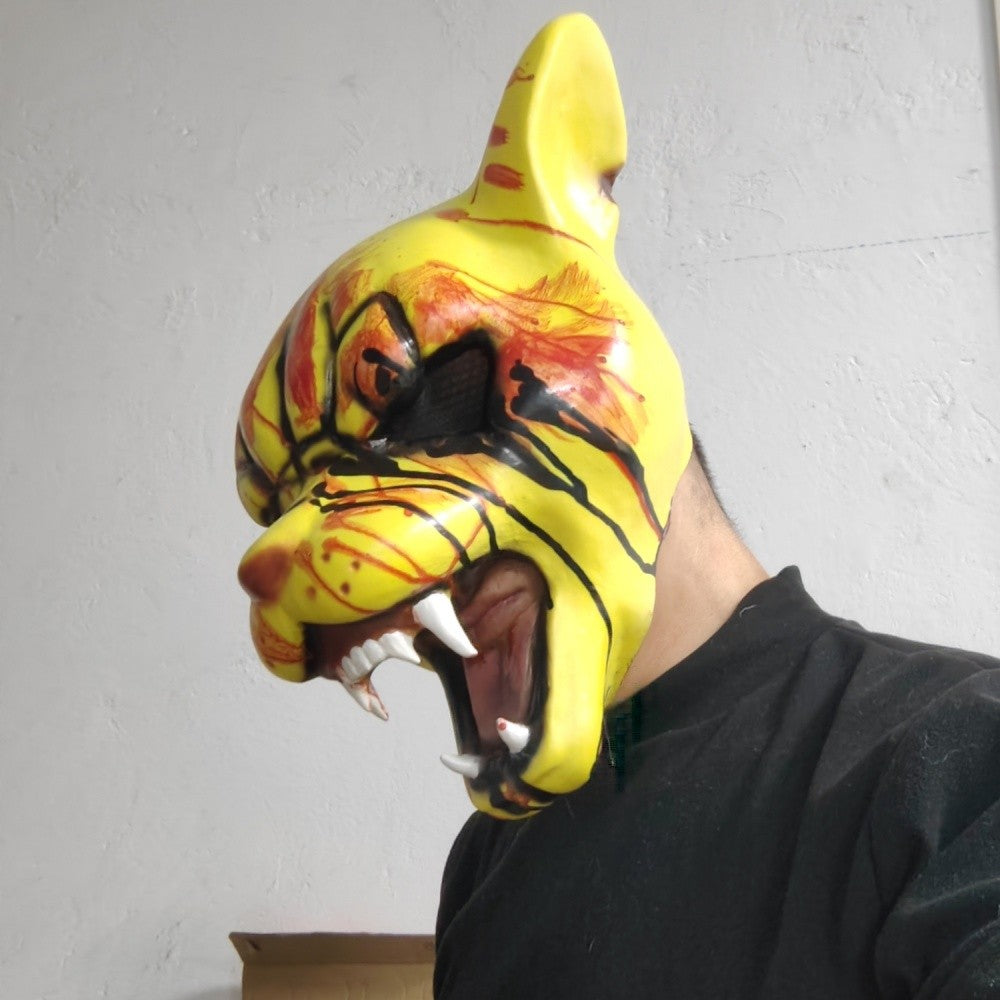 Hotline Miami Tony Tiger Mask Game Cosplay Funny Animal Head Cover Horror Tiger Mask Halloween Party Prop Bloody Tiger Mask