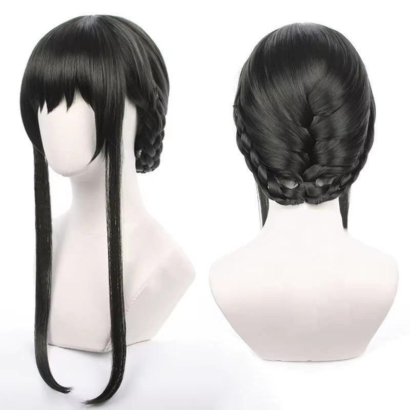 Anime spy x family Yor Forger Cosplay Costumes Red Sweater Dress Suit Casual Wear Black Braid Wig Halloween Costume For Women