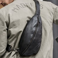 Vintage Military Canvas + Genuine Leather Men Shoulder Bag Sling Crossbody Bag Tote Handbag Men Canvas Messenger Bag  Leisure