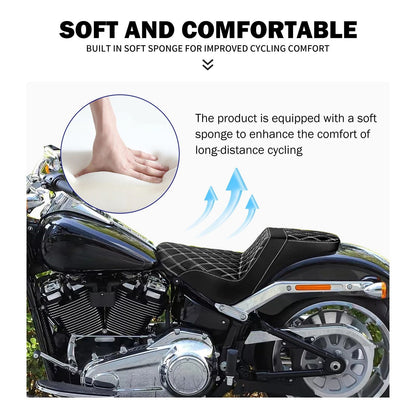 Banco do passageiro do motorista de duas pessoas da motocicleta Selim do piloto Banco dianteiro e traseiro para Harley Softail Fat Boy 2018-2025 Breakout FXBR 2023-25