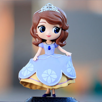 14-16cm Princesa Q Posket Branca de Neve Sereia Cinderela Bela Mulan Jasmine Sininho Aurora PVC Boneco de Ação Brinquedo Presentes para Crianças