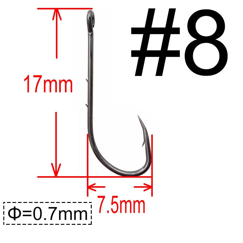 200 unidades Anzol Baitholder Ganchos para Pesca de Carpa Jig Anzol Grande com Farpa Aço de alto carbono