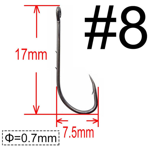 200 unidades Anzol Baitholder Ganchos para Pesca de Carpa Jig Anzol Grande com Farpa Aço de alto carbono