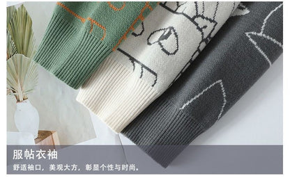 Autumn and Winter High School Students' Trendy Versatile Thick Bottom Sweater Knitted with Velvet Warm Fashion Men's Sweater