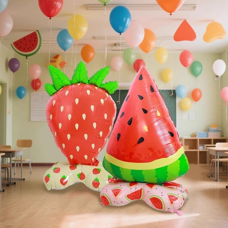 1PCS Big Strawberry&Watermelon Theme Aluminum Foil Balloons Girls Birthday Anniversary Celebration Decoration Party Supplies