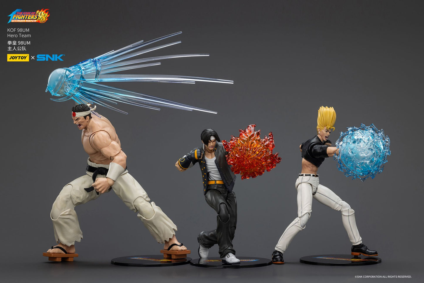 JOYTOY 1/18 Boneco de Ação SNK KOF 98UM Hero Team Kyo Kusanagi Goro Daimon Benimaru Nikaido Anime Modelo
