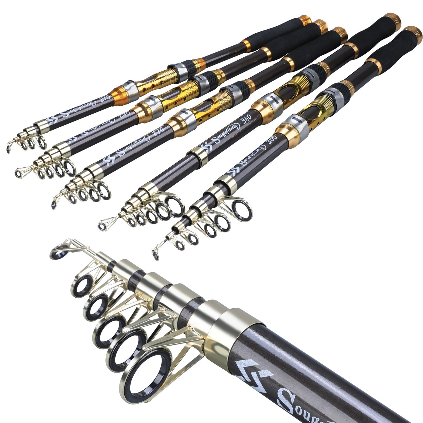 Sougayilang 2.1m-3.6m Spinning Fishing Rod Carbon Trout Carp Telescopic Fishing Pole Lure Fishing Rod Tackle