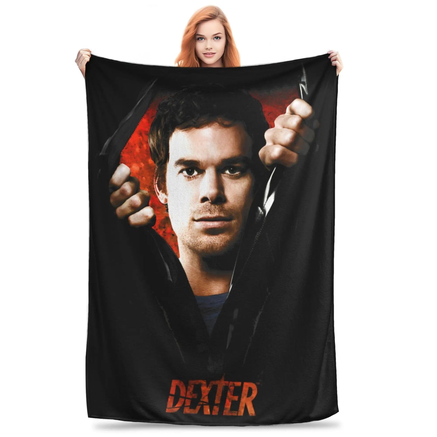 Dexter TV Drama Morgan Manta de malha Filme de terror Cobertor de pelúcia Macio e quente para cama ou sofá
