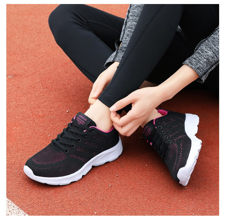 Novos Tênis Femininos Casuais Sapatos da Moda Respiráveis para Caminhada em Malha Sapatos Baixos Femininos 2024 Tenis Feminino Branco Sapatos esportivos femininos