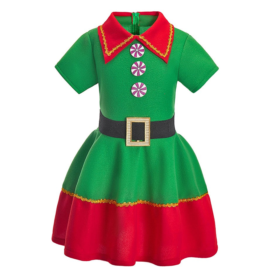 Kids Adult Christmas Clothing Set Kids Tops Pants Hat Belt Children Xmas Clothes Baby Boy Girl Birthday Outfit Elves Costume