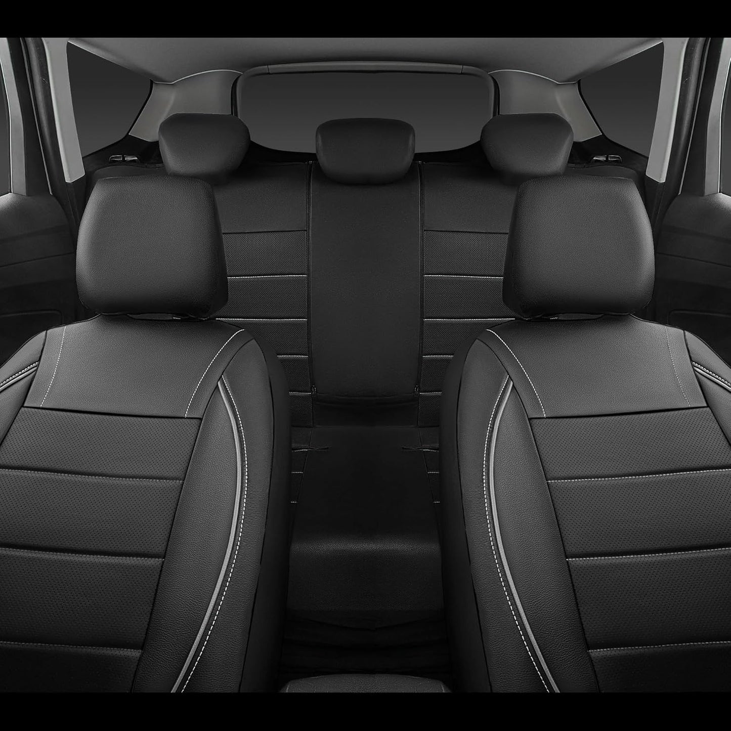 Capas de Couro Universais para Banco de Carro Vermelho Simples à Prova d'Água para 5 Assentos