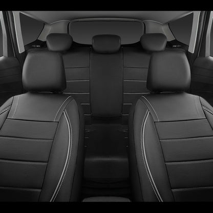 Capas de Couro Universais para Banco de Carro Vermelho Simples à Prova d'Água para 5 Assentos