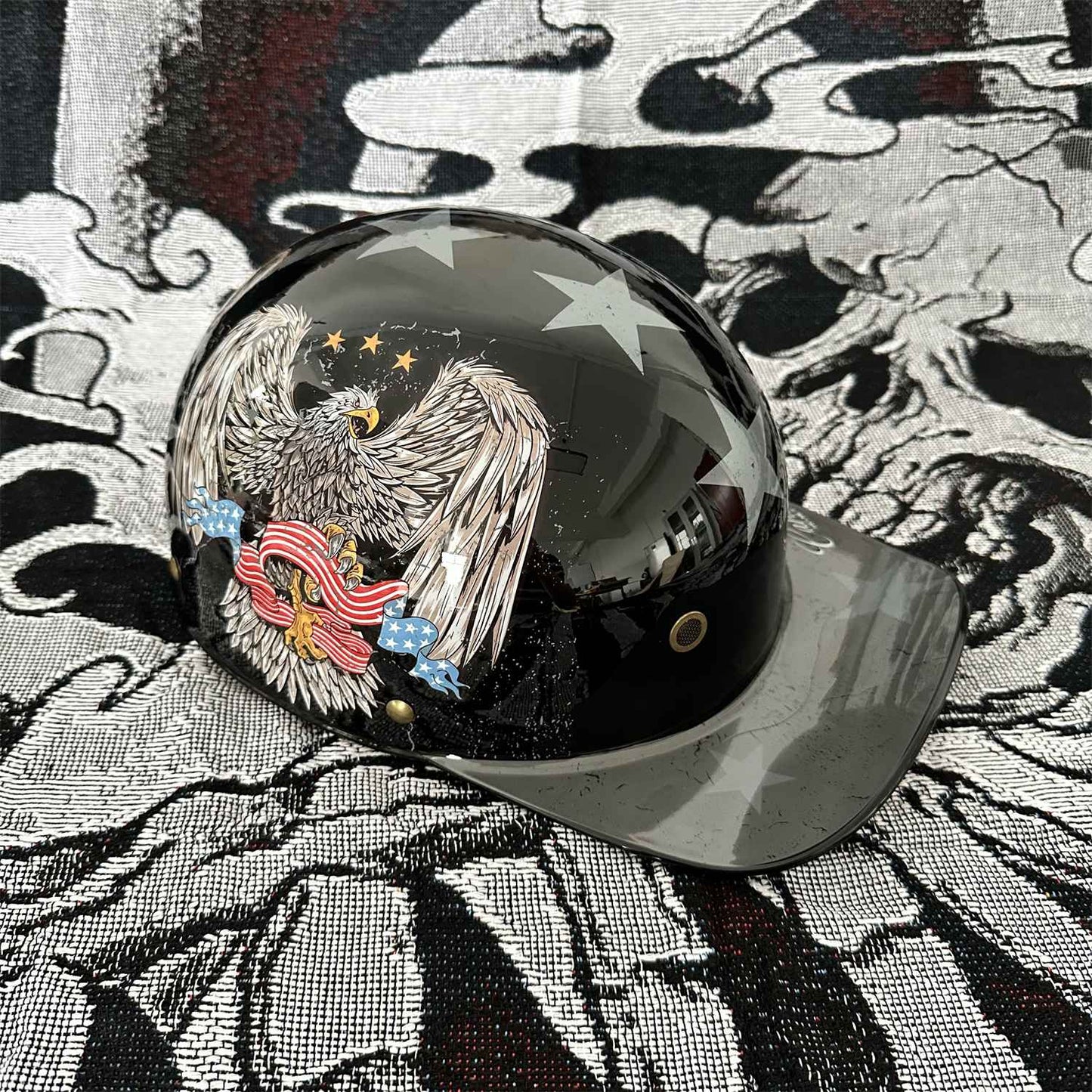 Capacete de beisebol Moto Retro Capacete de motocicleta Capacete de scooter Masculino e feminino Capacete de meio capacete de moda ao ar livre