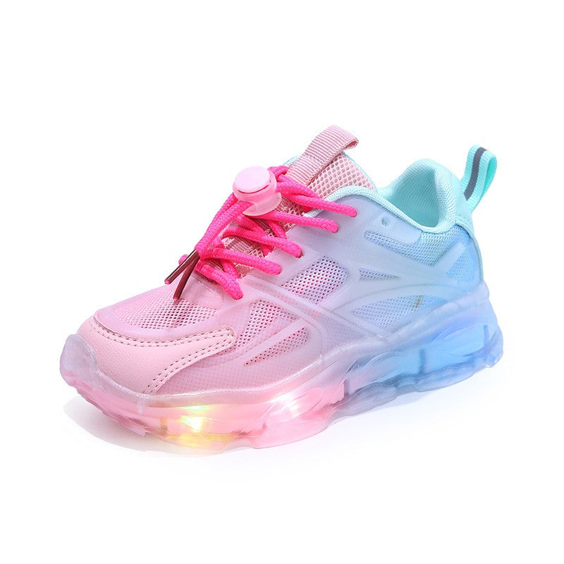 Summer Kid Sneakers New Fashion Light Up Boy Shoe Breathable Versatile Anti Slip Simple Sports Shoes Daily Classic Girl Shoes