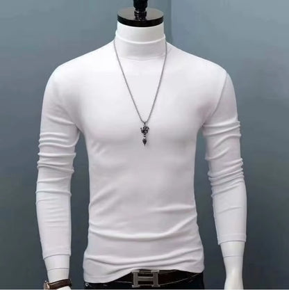 Men's Original Shirts Fall/Winter T-Shirt Fashionable Inner Wear for Men Slim Fit Turtleneck Shirt Solid Black Long Sleeve Shirt