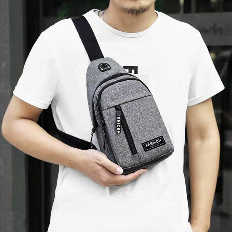 2025 New Multifunctional Chest Bag Men's Fashion Trend Oxford Cloth Shoulder Bag Korean Style Casual Waterproof Messenger Bag