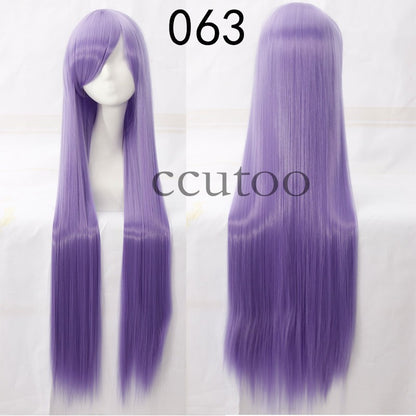 ccutoo 100cm Peruca de Cosplay Reta Sintética de Cabelo Longo de Alta Temperatura 82 Cores Disponíveis