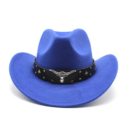 New Women's Men's Wool Western Cowboy Hat For Gentleman Lady Winter Autumn Jazz Cowgirl Cloche Sombrero Caps 2 Big Size