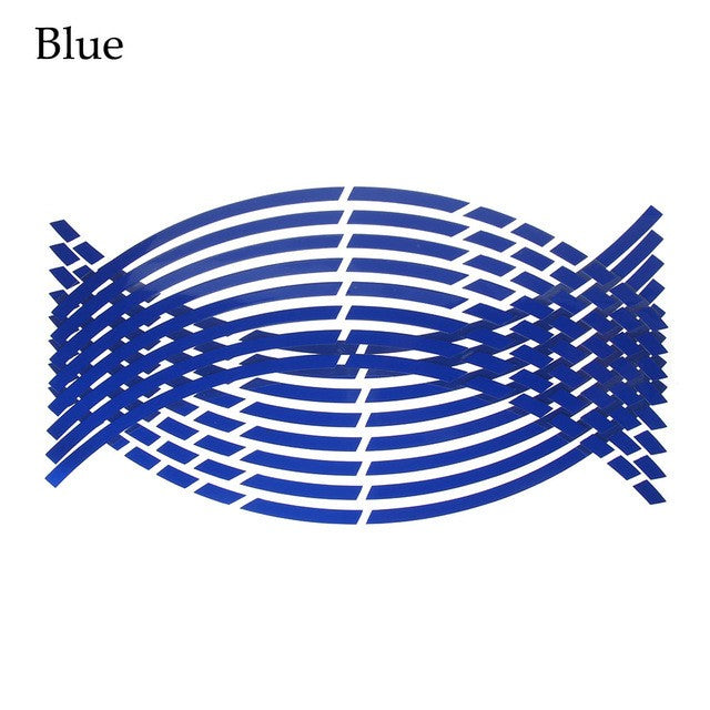 1 Conjunto de 5 Cores Faixas de Estilo para Carros Adesivos e Decalques Refletivos para Rodas de Moto e Motocross Fita Refletiva para Aro 17/18 Polegadas