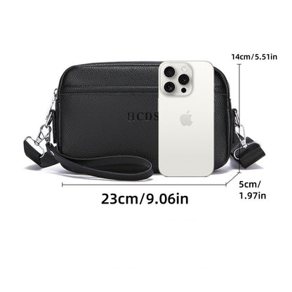 New Style Casual Men's Single Shoulder Bag - Portable Side-Hand Carrying Bag With Wrist Strap - Business-Style Crossbody Bag