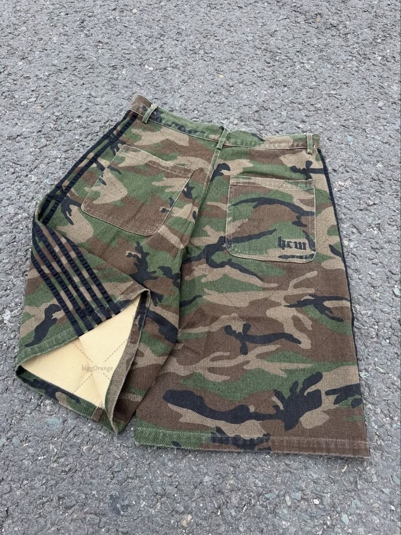 American Summer New Style Camouflage Retro Casual Loose Denim Shorts Men Street Hip-hop Fashion Harajuku Y2K Straight Pants