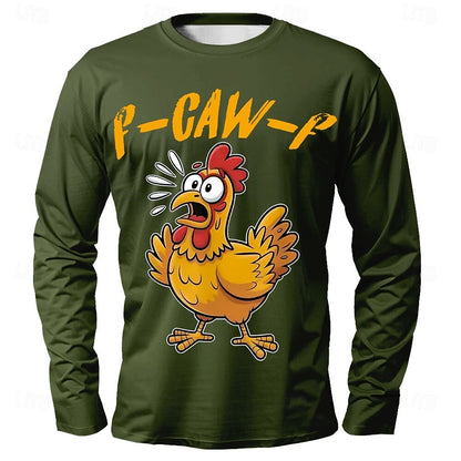 Men's Funny Slang T-shirt Long Sleeve T Shirt 3D Print Crew Neck Shirt Fashion Daily Basic Street Apparel Casual Daily Clothing