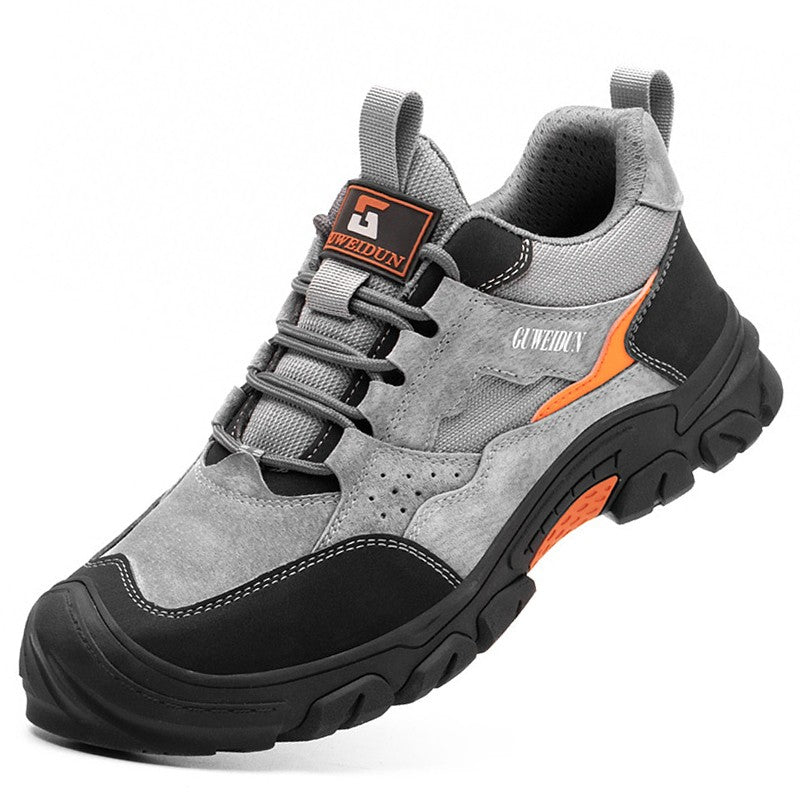 Men Safety Work Shoes Plastic Toe Safety Boots Fashion Lightweight Comfort Working Sneakers Anti-puncture Indestructible Shoes