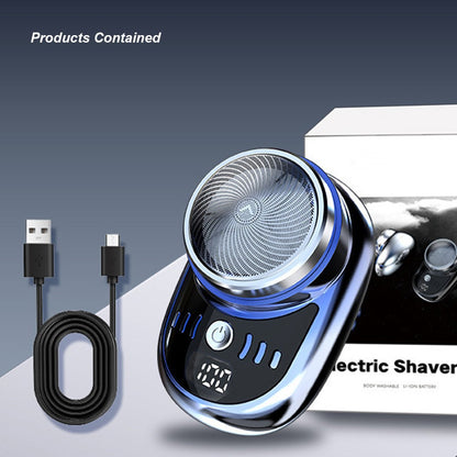 Men Vehicle Mounted Shaver USB Charging Face Beard Trimmer with Digital Display Shaving Face Beard Razor Washable Car Home Razor
